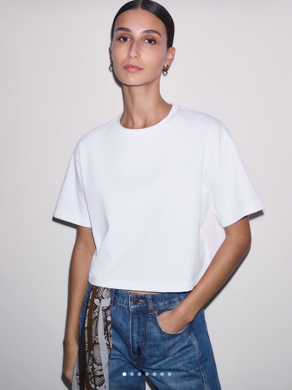 ME+EM White Boxy Cropped Tee